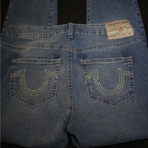 True Religion Women's Light Blue Jeans with crystals